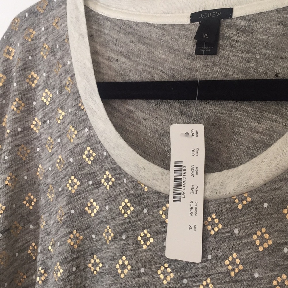 J. Crew Linen Graphic Tee XL